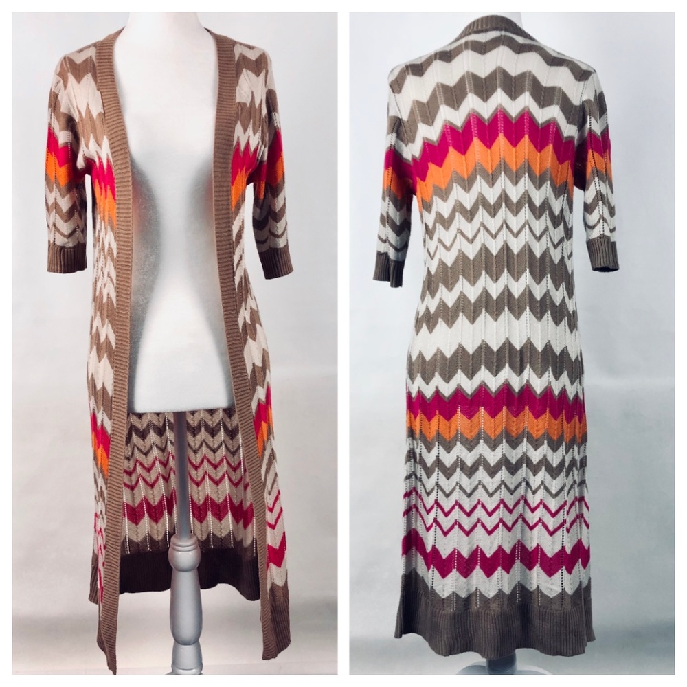 Open zig zag maxi cardi